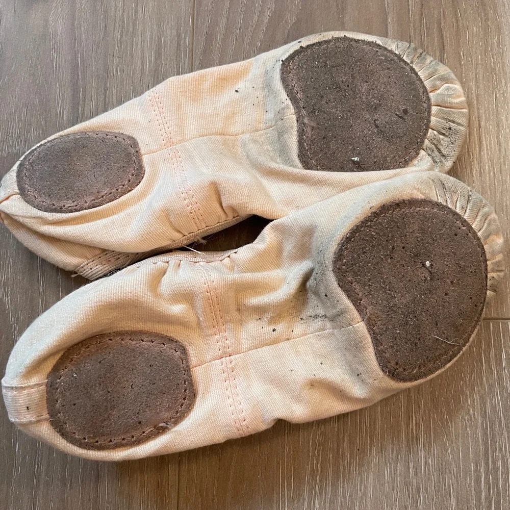 Children's Canvas Ballet‎ Slippers in Soft Peach
